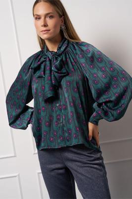 Kimora square flower blouse - multi color - 13333