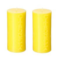 Citronella stomp kaars - 2x stuks - 64 branduren - geel