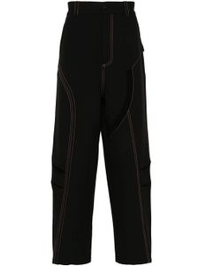 Feng Chen Wang pantalon à coutures contrastantes - Noir