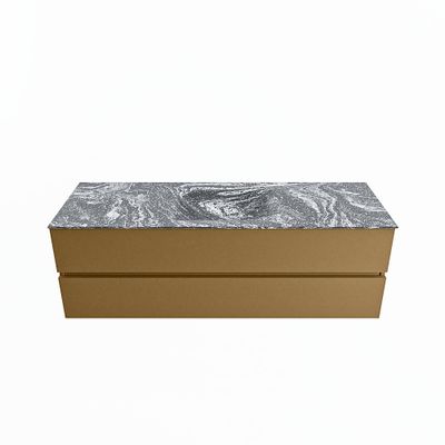 MONDIAZ VICA-DLUX 150cm badmeubel onderkast Oro 2 lades. Inbouw wastafel CLOUD midden 1 kraangat, kleur Lava.