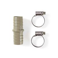 Nedis Verlengstuk met 2 Slangklemmen | 22 mm | 22 mm | Grijs / Metaal | 1 stuks - WAEP2222CL WAEP2222CL - thumbnail