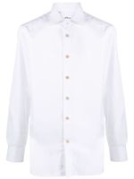 Kiton chemise en coton à col italien - Blanc - thumbnail