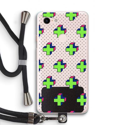 8-bit N°10: Pixel 3 XL Transparant Hoesje met koord