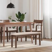 Bank 110 cm massief hout rubber bruin Bank 110 cm massief hout rubber bruin