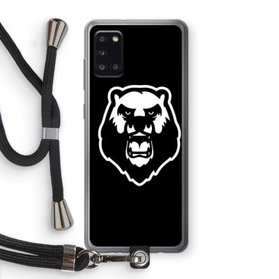 Angry Bear (black): Samsung Galaxy A31 Transparant Hoesje met koord
