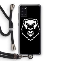 Angry Bear (black): Samsung Galaxy A31 Transparant Hoesje met koord