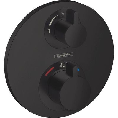 Hansgrohe Ecostat s afdekset thermostaat stop-/omstelkraan mat zwart 15758670