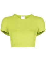 CHANEL Pre-Owned t-shirt crop à logo CC brodé (1997) - Vert - thumbnail