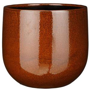 Mica Decorations Plantenpot - keramiek - bruin glans - D29-H25 cm