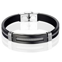 Siliconen armband LGT Jewels Heren RVS Mesh Zwart