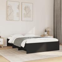 Bedframe bewerkt hout zwart 120x190 cm