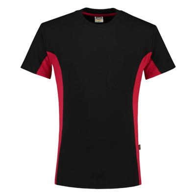 Tricorp T-shirt Bi-Color - Workwear - 102002 - zwart/rood - maat L