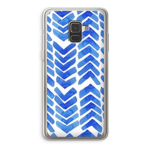 Blauwe pijlen: Samsung Galaxy A8 (2018) Transparant Hoesje