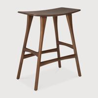 Ethnicraft Barkruk 'Osso' Gevernist Teakhout, kleur Bruin (zithoogte 65cm)