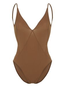 Rick Owens maillot de bain à col v - Marron