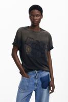 Sun-faded Botter T-shirt met korte mouwen - BLACK - XL