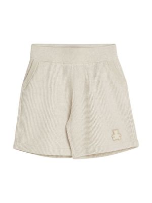 Brunello Cucinelli Kids short en coton à design nervuré - Tons neutres