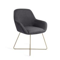Jesper Home Eetkamerstoel 'Kushi' Cross Gold, kleur Black-Out