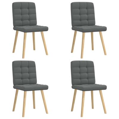 Eetkamerstoelen 4 st stof donkergrijs