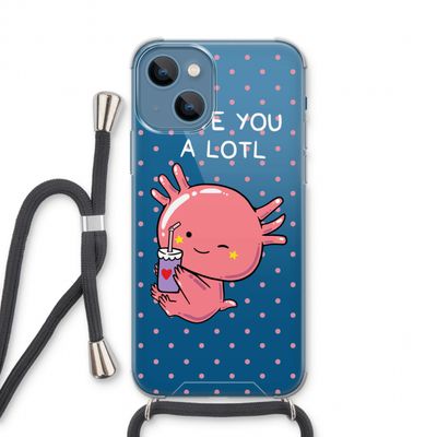 Love You A Lotl: iPhone 13 Transparant Hoesje met koord