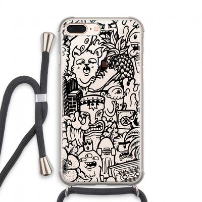 Vexx Black Mixtape: iPhone 8 Plus Transparant Hoesje met koord