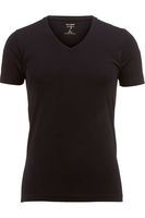 OLYMP Level Five Body Fit T-Shirt V-hals zwart, Effen