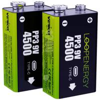 Verico Oplaadbare 9V batterij (blok) LoopEnergy USB-C Li-ion 7.4 V 500 mAh 2 stuk(s) - thumbnail