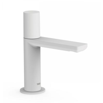 Fonteinkraan Tres Project 1-Knop Uitloop Recht 10 cm Rond Mat Wit Tres