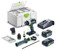 Festool TDC 18/4 5,0/4,0 I-Set QUADRIVE Accu Schroefboormachine 18V 4.0/5.0Ah + 1x Hulpstuk in Systainer - 577612
