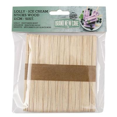 BrandNewCake Lolly / IJsstokjes Hout 11cm 50st.