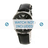 Horlogeband Armani AR2429 Leder Zwart 20mm