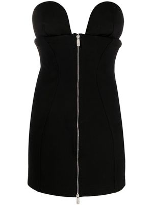 Off-White robe courte sans bretelles à fermeture zippée - Noir