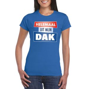 Blauw Helemaal uit mijn dak t-shirt dames