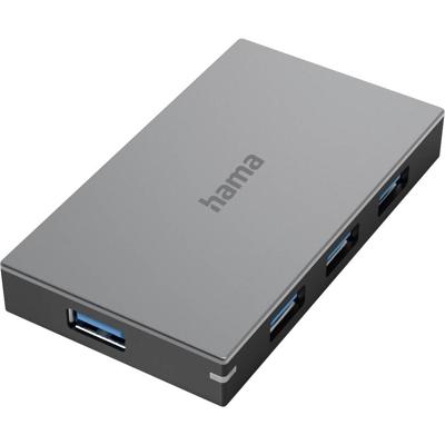 Hama USB 3.0-hub 4 poorten Grijs
