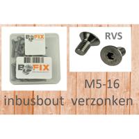 Bofix Inbusbout m6x16 rvs met verzonken kop (25 stuks)