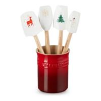 LE CREUSET - Santa's Specials - Lepelpot + spatels Kersenrood