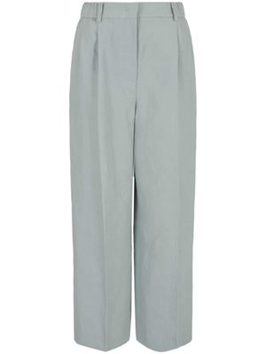 Giorgio Armani pantalon en lin à taille haute - Vert