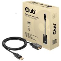 club3D CAC-1012 DisplayPort-kabel DisplayPort / VGA Aansluitkabel DisplayPort-stekker, VGA-stekker 15-polig 2.00 m Zwart - thumbnail