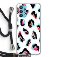 Cheetah color: Samsung Galaxy A32 4G Transparant Hoesje met koord