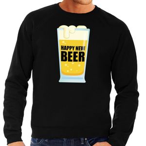 Foute oud en nieuw sweater / trui Happy new beer zwart voor heren 2XL (56)  -