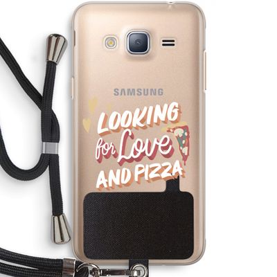 Pizza is the answer: Samsung Galaxy J3 (2016) Transparant Hoesje met koord