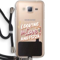 Pizza is the answer: Samsung Galaxy J3 (2016) Transparant Hoesje met koord