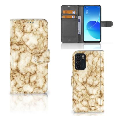 OPPO Reno6 5G | Bookcase | Marmer Goud