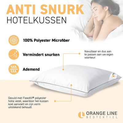 Hoofdkussen Hotel Anti Snurk Default Anti Allergie & Rug Slaper & Zij Slaper Orange Line - Dekbed-Discounter.nl