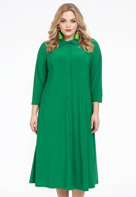 Yoek Lange blouse-jurk | Groen | Maat 54/56