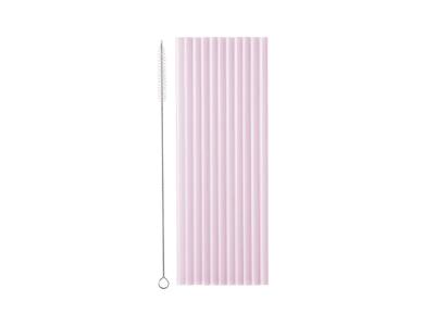 Plastic Rietjes Violet Herbruikbaar 23cm (12st)