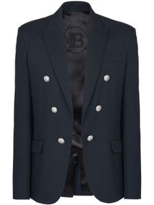 Balmain blazer en laine à boutonnière - Bleu