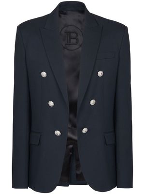 Balmain blazer en laine à boutonnière - Bleu