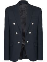 Balmain blazer en laine à boutonnière - Bleu - thumbnail