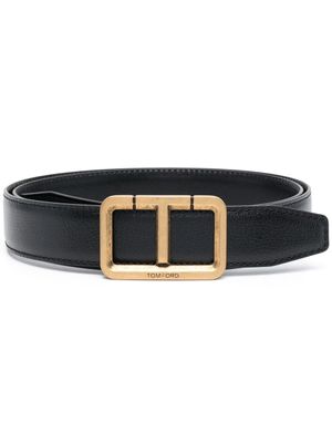 TOM FORD ceinture en cuir à boucle logo - Noir
